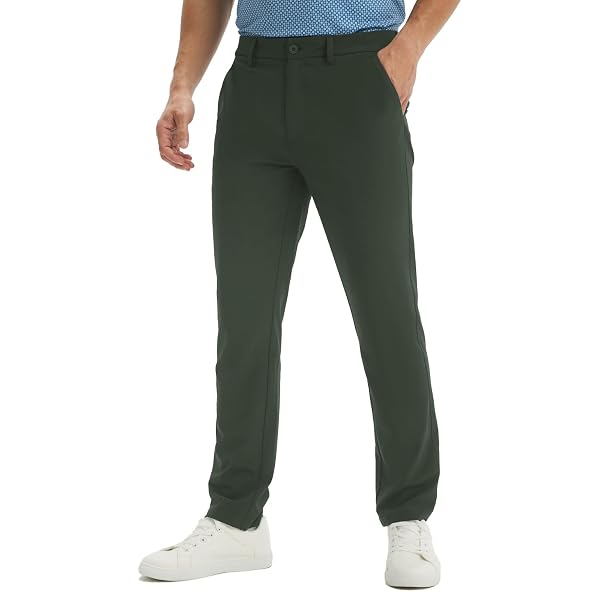 M MAELREG Mens Golf Pants with 4 Pockets - 30"/32"/34" Lightweight Water Repellent Work Dress Pants Casual Comfy Trousers
