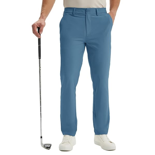 M MAELREG Mens Golf Pants with 4 Pockets - 30"/32"/34" Lightweight Water Repellent Work Dress Pants Casual Comfy Trousers