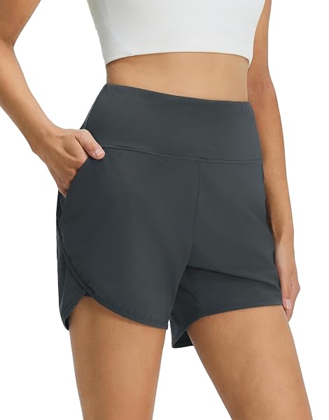 M MAELREG Women's 2 in 1 Athletic Running Shorts with Liner Pockets
