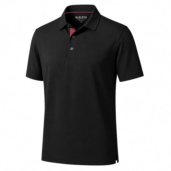M MAELREG Mens Golf Shirt Short Sleeve Moisture Wicking Slim Fit Performance Casual Roma Knit Golf Polo Shirts for Men