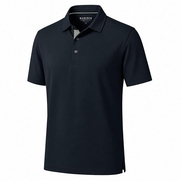 M MAELREG Mens Golf Shirt Short Sleeve Moisture Wicking Slim Fit Performance Casual Roma Knit Golf Polo Shirts for Men