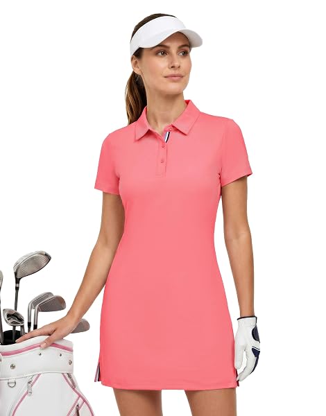 M MAELREG Womens Athletic Dress Short Sleeve 4-Way Stretch Tennis Dresses