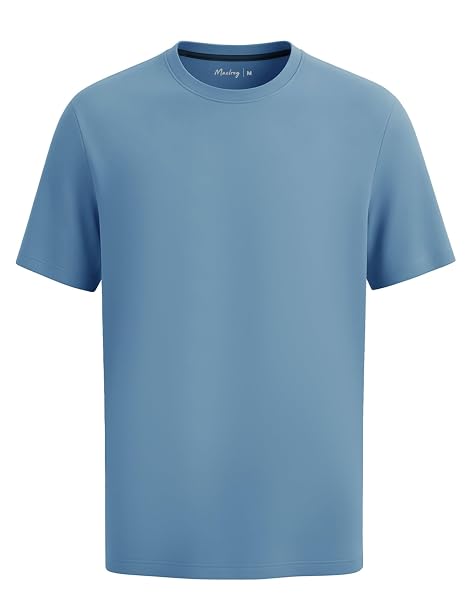M MAELREG Men's T-Shirts Quick Dry Moisture Wicking Athletic Workout Roma Knit Shirts for Men Short Sleeve Slim Fit Basic Top