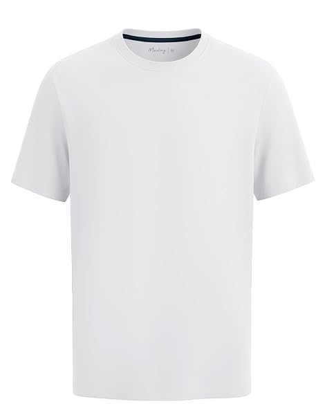 M MAELREG Men's T-Shirts Quick Dry Moisture Wicking Athletic Workout Roma Knit Shirts for Men Short Sleeve Slim Fit Basic Top