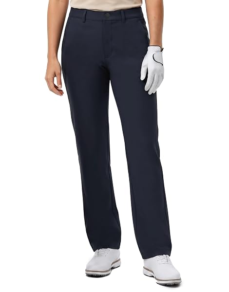 M MAELREG Women's Golf Pants with Belt Loops Stretch Straight Leg Regular Fit Work Business Slacks Travel Casual Dress Pants