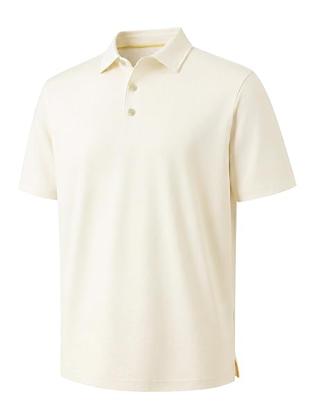 Mens Polo Shirts Short Sleeve Jacquard Casual Nylon Blend Solid Stylish Dry Fit Performance Collared Golf Polo Shirts for Men