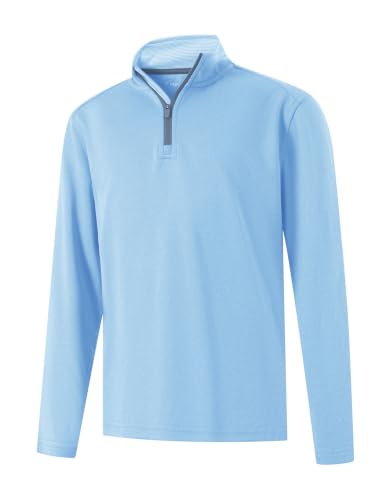 M MAELREG Boys Quarter Zip Pullover Mock Neck Midlayer Golf Kids Sweatshirt