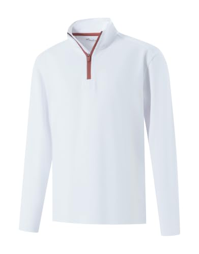 M MAELREG Boys Quarter Zip Pullover Mock Neck Midlayer Golf Kids Sweatshirt