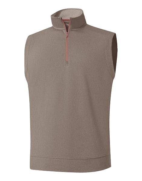 M MAELREG Mens Quarter Zip Pullover Golf Vest Mock Neck Lightweight Vest
