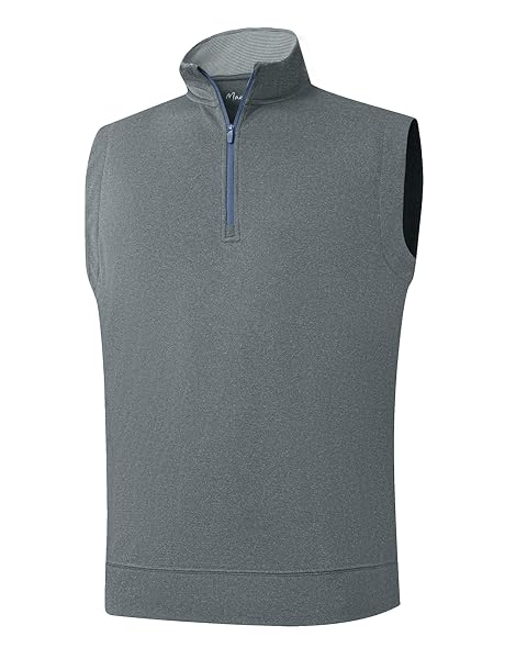 M MAELREG Mens Quarter Zip Pullover Golf Vest Mock Neck Lightweight Vest