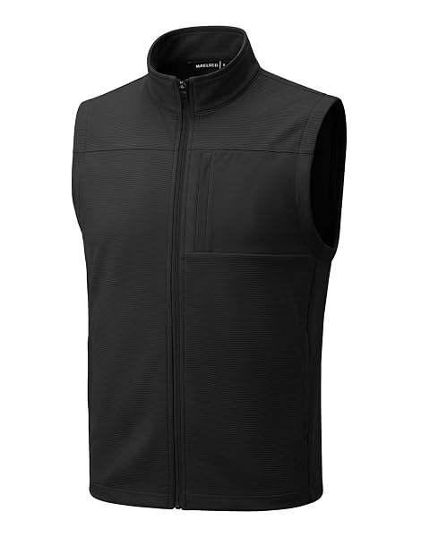 M MAELREG Mens Vests Outerwear Horizontal Stripes Texture Golf Vest for Men